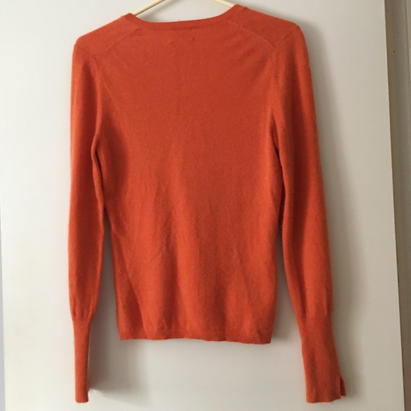 ERIC BOMPARD Orange 100% Cashmere V Neck Sweater M - Picture 4 of 7